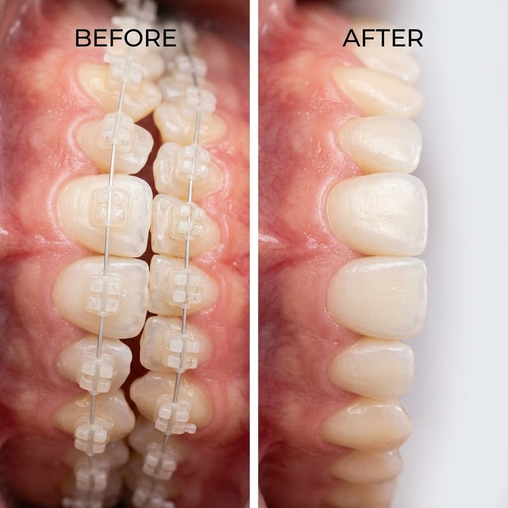 Before and after smile transformation, Orthodontic Ceramic Braces Transformation