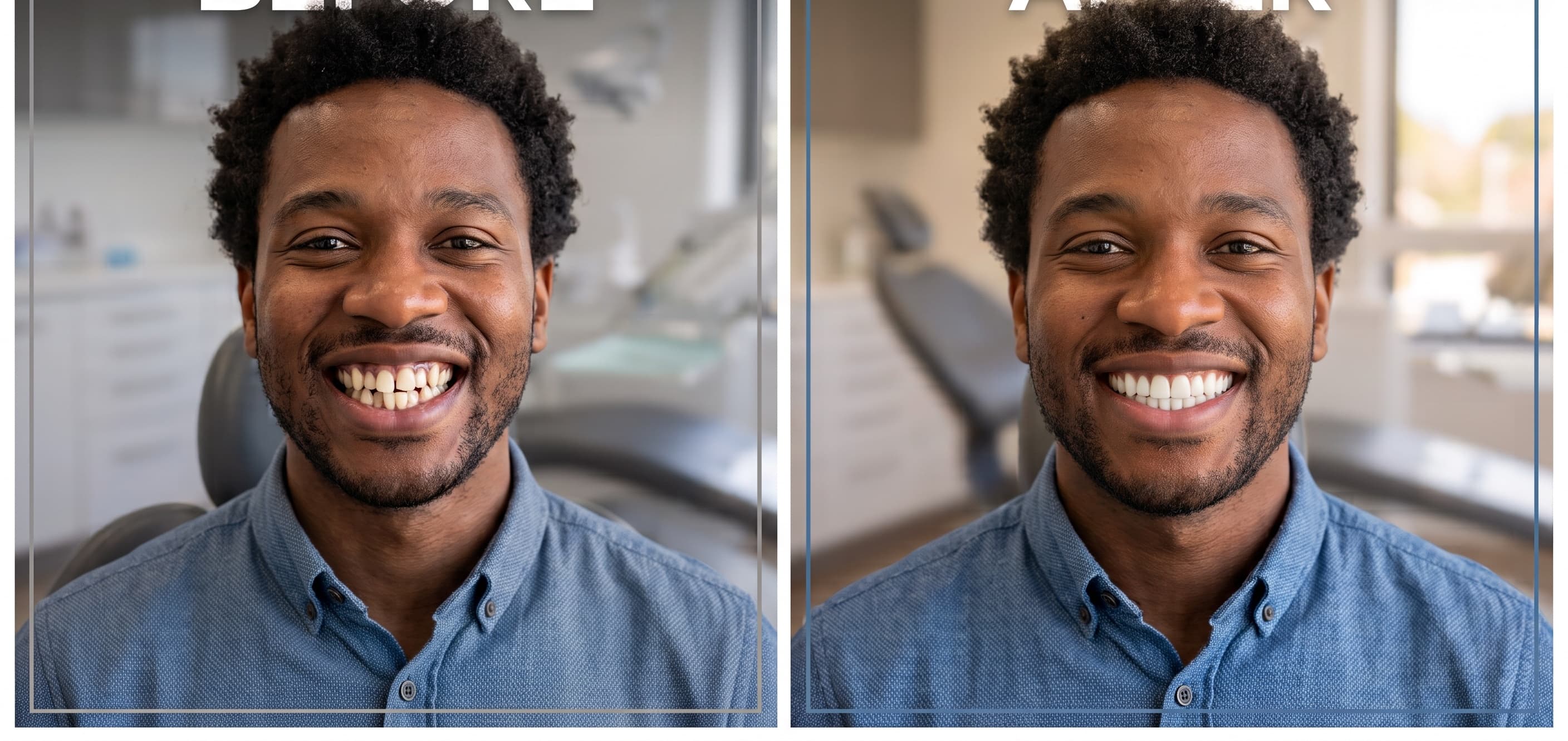 Before and after smile transformation, Full Mouth Aesthetic Smile Makeover
