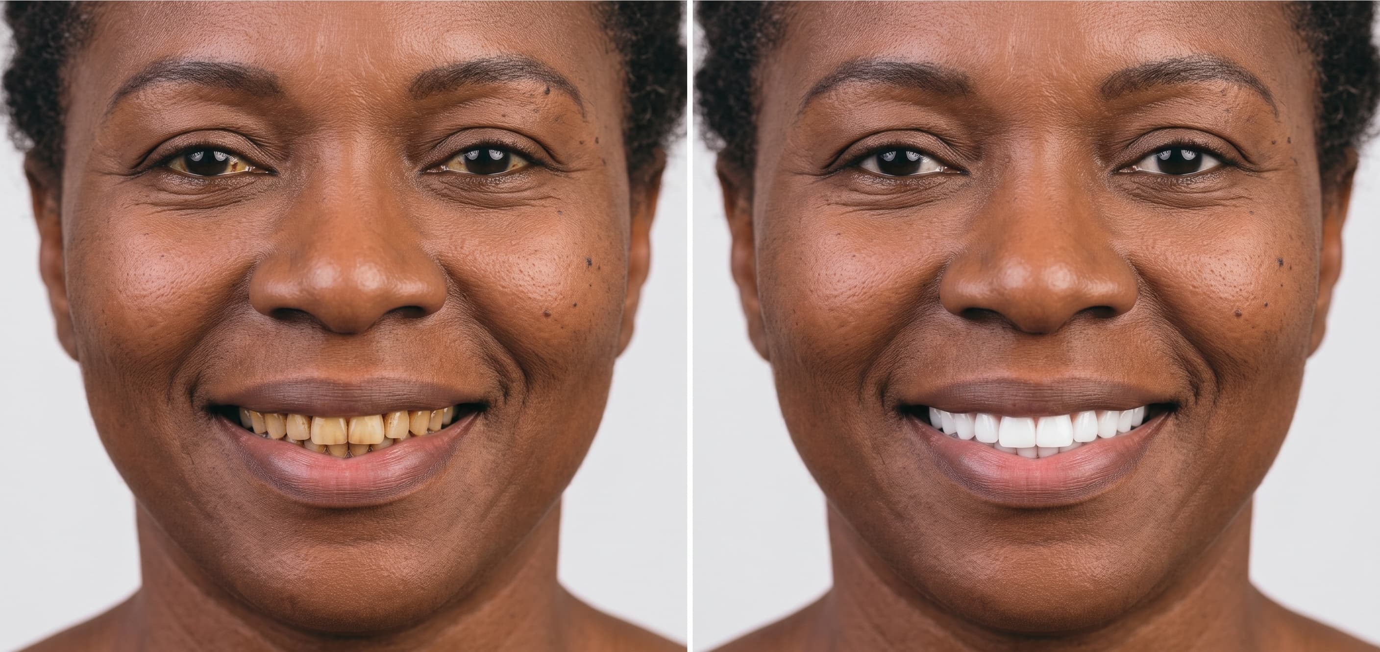 Before and after smile transformation, Ultra-Thin Veneers Alignment